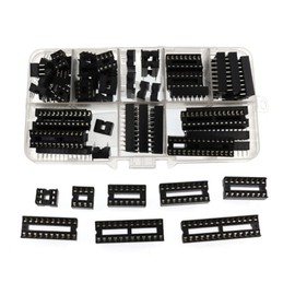 66pcs IC Socket DIP Chip Holder Flat Feet Solder Type 6/8/14/16/18/20/24/28 Pins