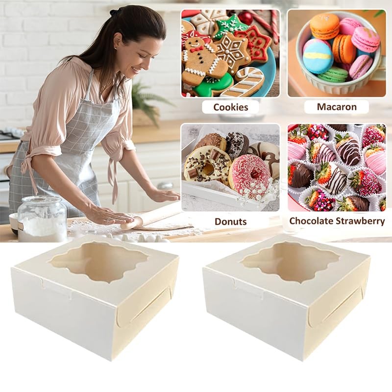 Generic 30Pcs (6x6x3 in) Mini Cake Boxes+2 stickers with Display
