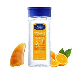 Vitamin C Body Oil with Gua Sha Tool - Essential Oils for Skin, Hydrating & Firming Moisturiser for Daily Skincare Routine, 200ml