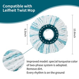Set of 4 Floor Mop Replacement Covers for Leifheit Clean Twist Disc Mop Micro, for Leifheit Floor Mop Replacement Cover/Mop Leifheit, Fibre System Suitable for All Floor Types, Efficient Water