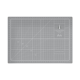 Cathedral Products A4 Double-Sided Self-Healing Cutting Mat | 3mm Thick | Metric and Imperial Grids | Grey
