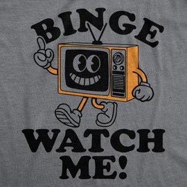 Crazy Dog T-Shirts Binge Watch Me Baby Bodysuit Funny Sarcastic TV Graphic Novelty Jumper For Infants Funny Baby Onesies Cool Movie Onesie Novelty Onesie Dark Grey 6 Months