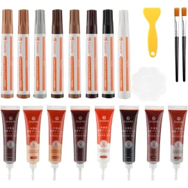 Grpoche Furniture Repair Kit 20PCS Set Wood Floor Scratch Repair Kit, Upgrade 8 Colors Furniture Touch Up Markers and Fillers for Stains, Scratches, Floors, Tables, Bedposts