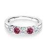 Gem Stone King 925 Sterling Silver White Moissanite and Pink