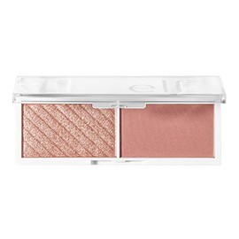 e.l.f. Cosmetics Dúo Facial Tamaño Bocado, Paleta de Iluminador, Bronceador y Rubor, Altamente Pigmentado, Lichi, 0.049 Oz (1.4g), 0.049 onzas