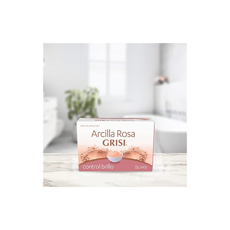 GRISI, Jabón de tocador Arcilla Rosa, control brillo | Jabón