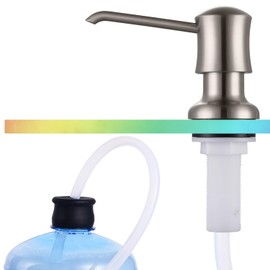 Sink Soap Dispenser for Kitchen Sink Brushed Nickel Upgrade with 40" Silicone Extension Tube Kit, Connect to Your Soap Bottle Directly