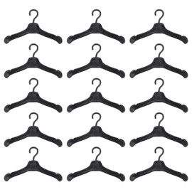 Tomaibaby 50Pcs Doll Clothes Hangers Doll Outfit Hanger Miniature Clothes Hanger Dollhouse Clothes Accessories (Black)