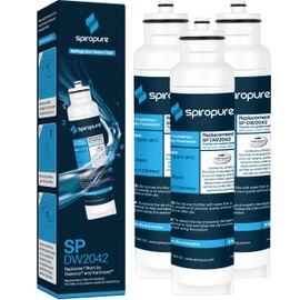 SpiroPure SP-DW2042 NSF Certified Refrigerator Water Filter Replacement for DW2042FR, 9130, 46-9130, DW2042F-09, Aqua Crystal, DW2042FR09 (3 Pack)
