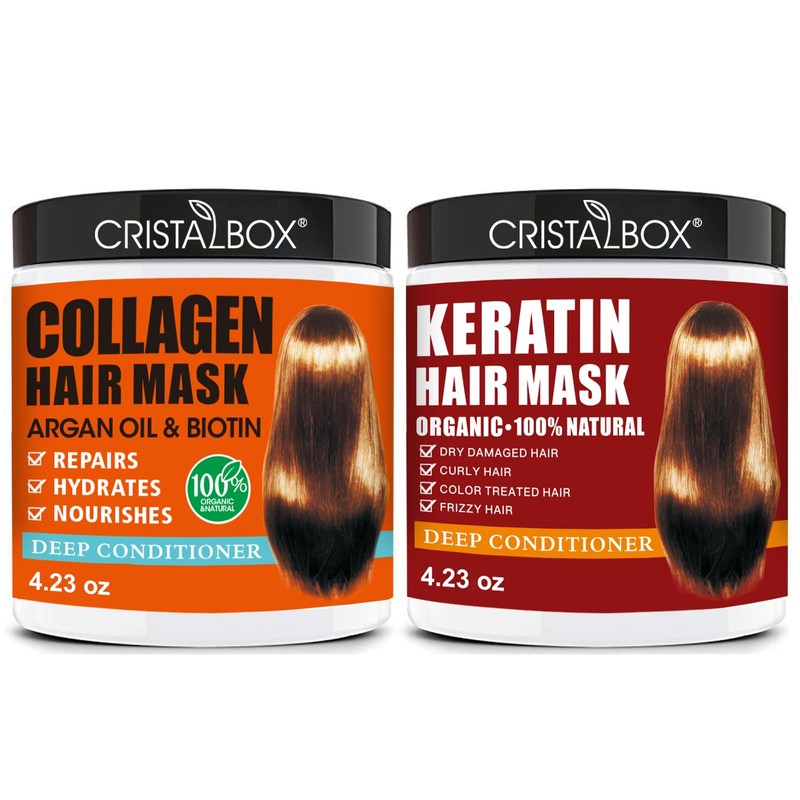 Paquete de 2 mascarillas de colágeno y queratina para el