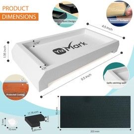 Yizmark Double-Sided Vanity Tray – Decorative Tray and Wood Riser for Kitchen Counter, Bathroom Vanity – Organizer Tray with Silicone Mat for Soap Dispenser, Perfume, Toilet Tank