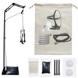 CPAP Hose Holder Stand with Adjustable Angle Height, CPAP Mask Hook - Metal Structure for Secure Support - Prevent Hose Tangles and Air Leakage, 5.8 ft Maximum Height