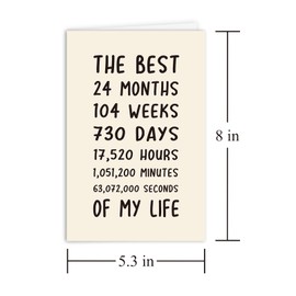Alzombi 2nd Anniversary Card, Sweet Second Anniversary Card for Him or Her, The Best 2 Years of My Life
