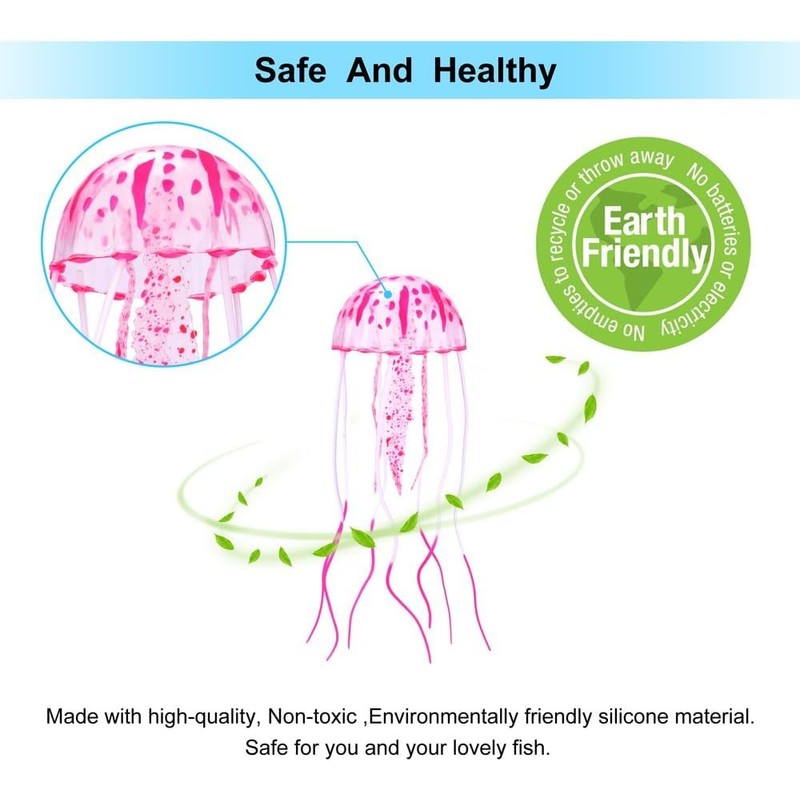 GANPUB Pink Artificial Simulation Glowing Jellyfish Suitable for Fish Tank