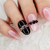 Black Pink Handmade Nail Tips - Lipstick / 블랙 핑크