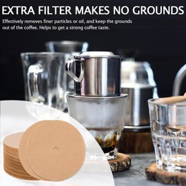 200PCS Unbleached Percolator Coffee Filters, 3.75 Inch Disposable Coffee Paper Filter with hole, Disc Coffee Filters for Bozeman Percolator