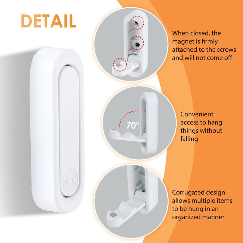 teasteam Foldable Wall Hooks 4Pcs Folding Coat Hook for Hanging