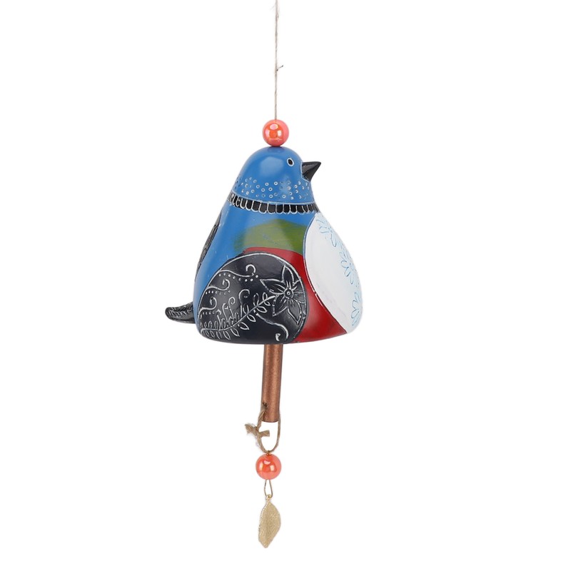 Resin Bird Wind Chime Resin Wood Hand Painted Delightful Melody