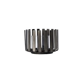 House Doctor 205345003 Tea Light Holder, Bars, Black, Height: 7.5 cm, Diameter: 10 cm