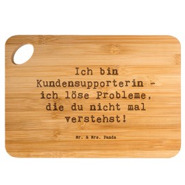 Mr. & Mrs. Panda Frühstücksbrettchen Spruch Kundensupporterin Heldin - Geschenk, Beruf, Hilfsbereitschaft, Brett, Frühstücksbrett, Holzbrett, Schneidebrett, Berufsprodukte, Kommunikation, Geduld
