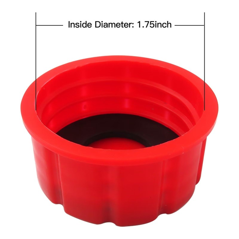 4x Red Gas Can Replacement Solid Transport Caps, Coarse Thread