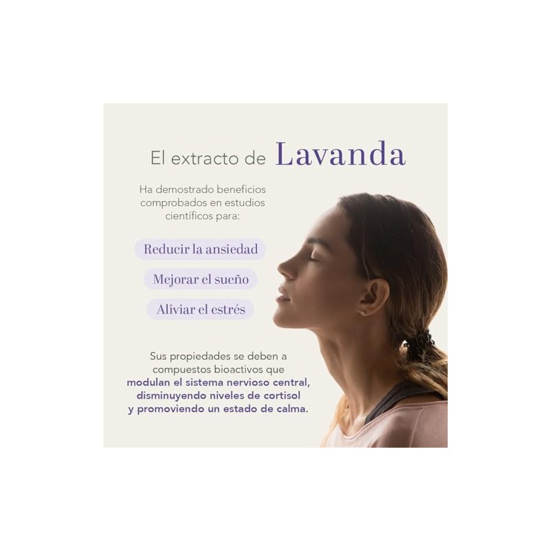 Lavanda + 5-HTP + GABA + Manzanilla 30 Cápsulas, Suplemento