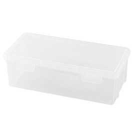 Plastic Pencil Box Case, 2 Pack, Clear, Crayon Box, Clear Pencil Case for Kids, (Style 1, 19 * 9 * 6cm)