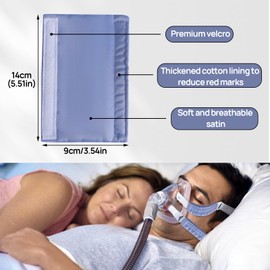 6 Pack Satin CPAP Strap Covers Soft, CPAP Headgear Strap Covers, Comfortable CPAP Supplies Silk CPAP Strap Covers, Universal and Breathable CPAP Mask Cushions for Reducing Red Marks (Blue-Purple)