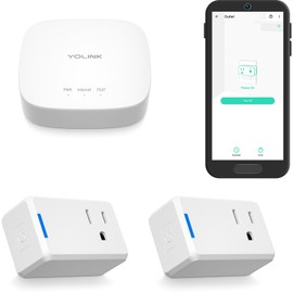 YoLink Plug Mini, 2-Pack, Ultra-Compact Smart Outlet with Over-Temperature Protection & Precision Scheduling, 1/4 Mile LoRa Range, Alexa, Google Assistant Integration, Hub Included