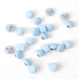 YIEMI Botón cubierto de tela de tela, botones de costura de 10 mm con botones de vástago de metal para manualidades, costura de ropa (azul, 24 piezas)