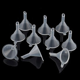 10Pcs Clear Mini Funnel Narrow, Neck Perfume Funnel, Kitchen Use Plastic Funnels for Lab, Water Bottle, Powder,Capsule,Oils, Filling Bottles, Urn Filling Kit