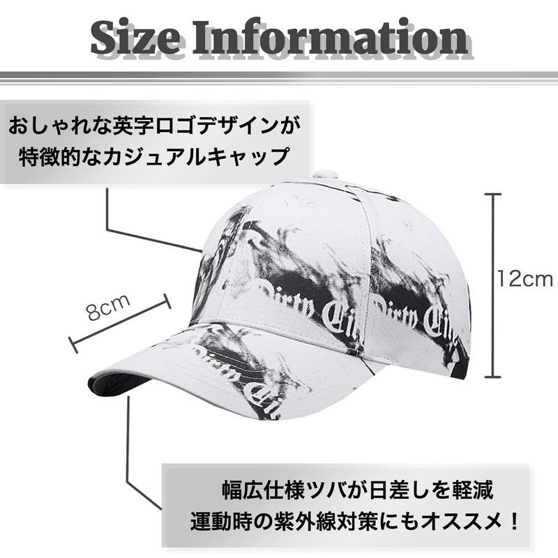 BUZZxSELECTION CAP072 Men's Fashion Cap Design Hat Black and White