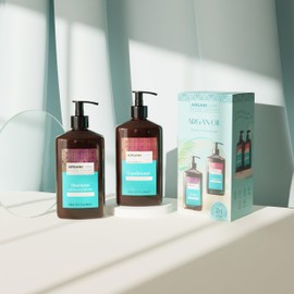 ARGANICARE | Argan Shampoo + Conditioner | Gently cleanses your hair | Revitalizes and strengthens | Intense Hydration | Repairs and reinforces your hair | Made in France | 2x400ML