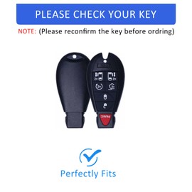 Flensent Key Fob Cover with Keychain for Dodge Ram for Chrysler Grand Caravan Charger Challenger Durango Journey Magnum (Pink)