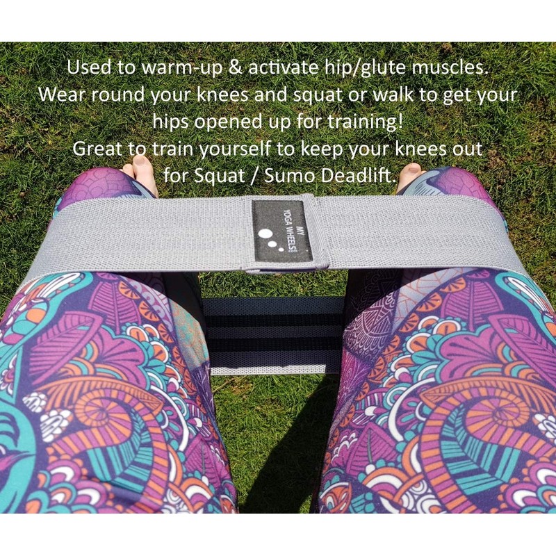 MyYogaWheels | Premium Grey Resistance Hip Band | Thick and