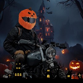 JQF Gear Funny Motorcycle Helmet Cover Fun Rides Festival Full Face Helmets Covers Decorations (Pumpkin Helmet Cover)