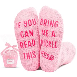 Pickle Gifts Pickle Lover Gifts - Funny Pink Fuzzy Pickle Socks, Gifts For Girls 7-9 Years