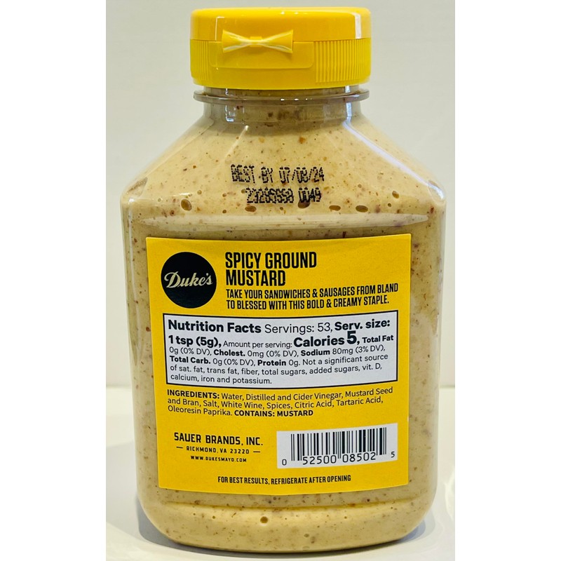 DUKES SPICY GROUND MUSTARD 9.5 oz