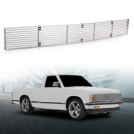 LQI Upper Chrome Billet Grille Insert Compatible with Chevy Blazer 1991-1994 Phantom Grille/Fit Chevy S10 1991-1993 C85232A Silver