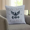 CafePress U.S. Navy Grandpa Blue and White Square Pillow, Decorative