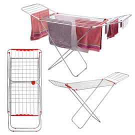 KADAX Extendable Indoor Outdoor Clothes Airer with Wings with 18m Drying Length Garden Balcony Patio House Folding Aluminium Sturdy Lightweight