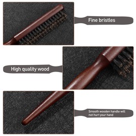 Frcolor Bristle Hair Brush Toupee Brush with Wooden Handle Teasing Hair Brush Boar Bristle Hair Brush for Home and Salon