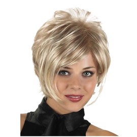 Umeet Pixie Cut Layered Short Blonde Curly Wigs with Bangs Heat Resistant Fiber for Women Natural Looking Synthetic Hair Repalcement for Daily Use