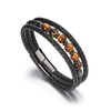 Jovivi Mens Leather Beads Bracelets 8mm Natural Tiger Eye Stone