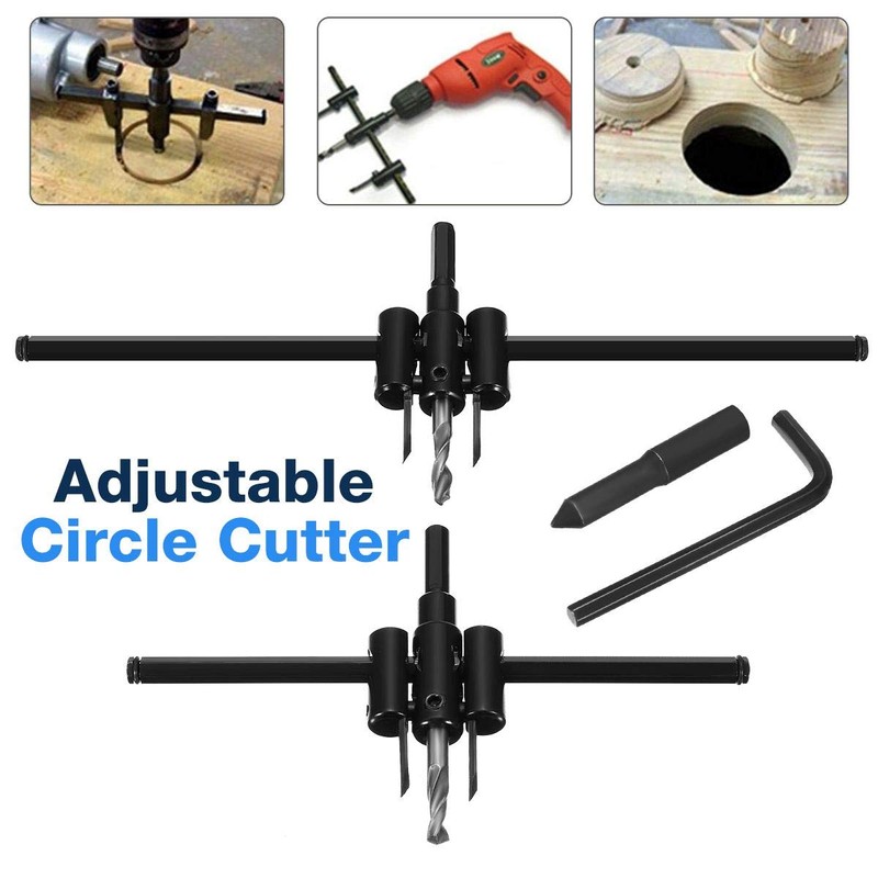 Adjustable Circle Hole Cutter Saw Kit Wood Drill Bit Saw