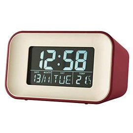 Acctim Digital Alarm Clock with Temperature, Red, 59 x 100 x 48 mm