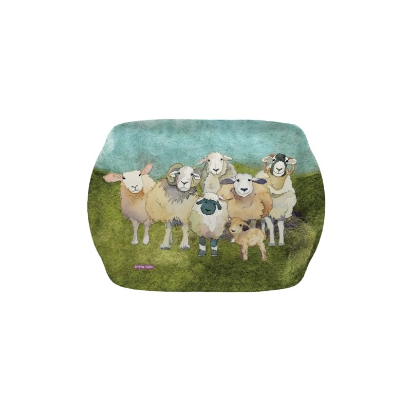 FARMYARD SHEEP - Emma Ball Colourful Medium Melamine Tray -