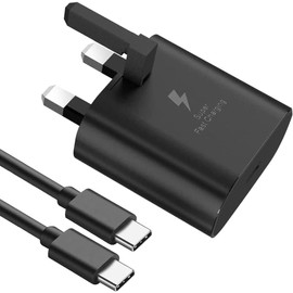 25W Super Fast Charger Plug For Lenovo Tab M10 M10 HD(Gen"2 3) Tab P11 Tab M10 Plus(Gen"3)Tab M11 Tab P12 P12 Pro Tab M9 M8 M7 Type C Fast Charging Cable [1M] High Speed Adapter UK 3 Pin Main (WHITE)