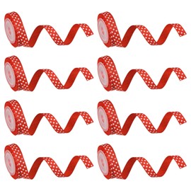 PATIKIL 40 Yards x 0.4" Fabric Ribbon, Red and White Grosgrain Gift Wrapping Ribbon for Craft Birthday Wedding Festival DIY Bow Hair Accessories