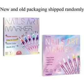 Juego de 12 Rotuladores para Nail Art,2025 nuevos Rotuladores para Uñas de Gel,Rotuladores de Secado Rápido para Grafitis y Puntos,Rotuladores 3D para Pintar y Dibujar en las Uñas (1 set)